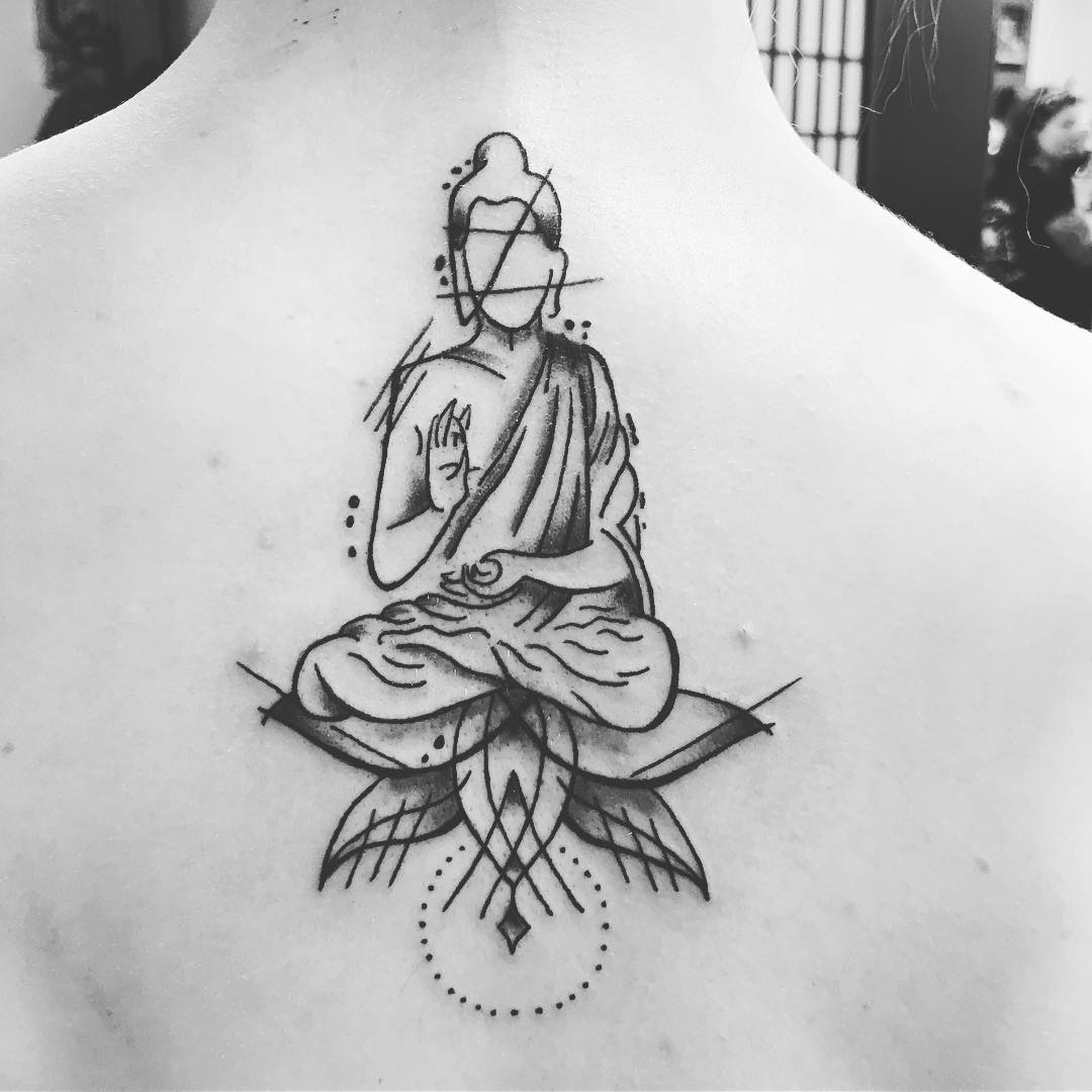 Sketch Work in Buddha Tattoo