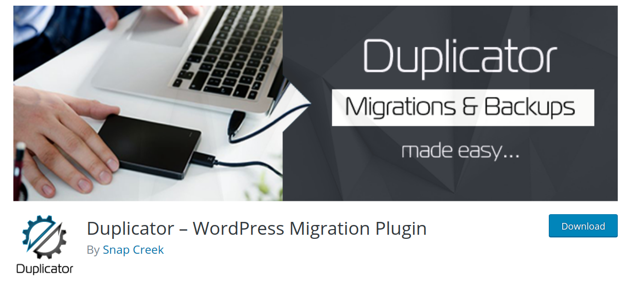 duplicator wordpress migration plugin header