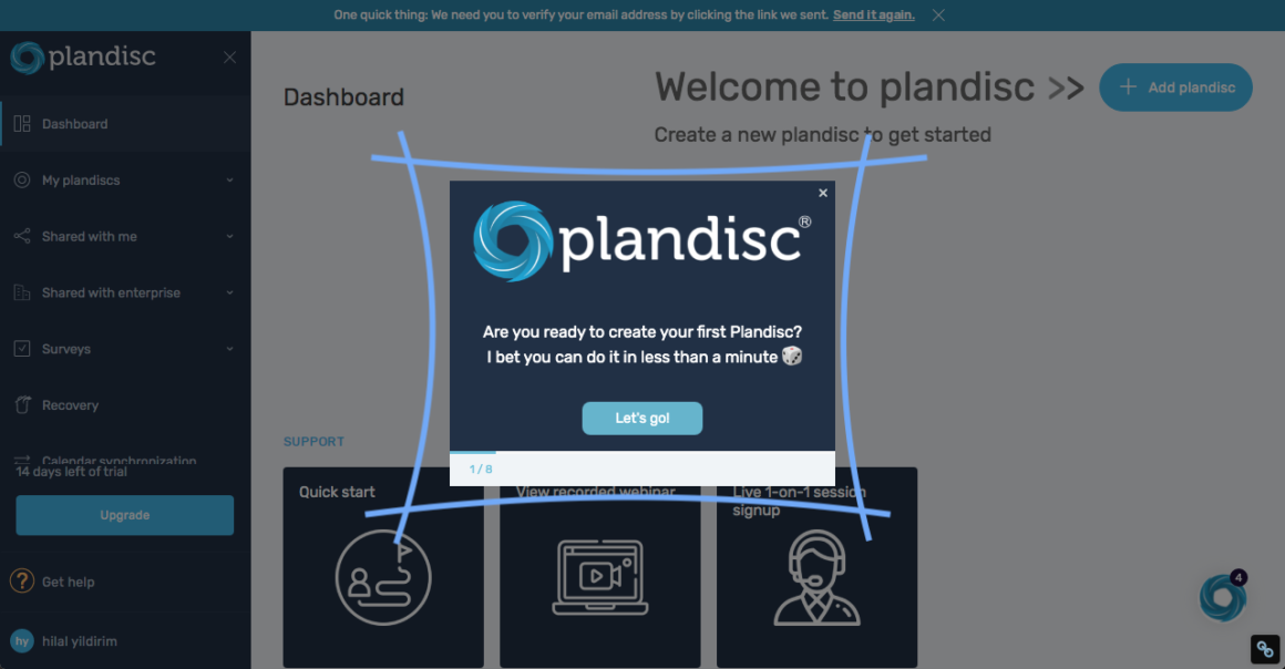 Plandisc's product tour
