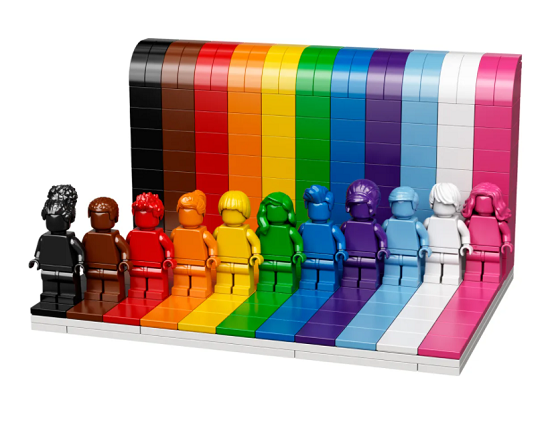 LEGO everyone is awesome set with figurines and pride flag