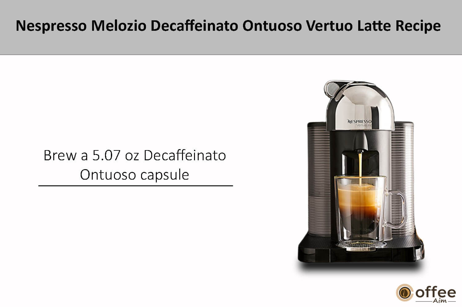 In this image i explain extract the 5.07 oz decaffeinato ontuoso capsule with your nespresso vertuoLine machine in the coffee mug.