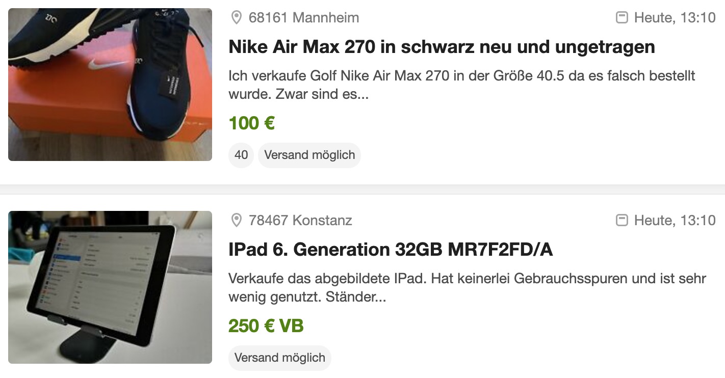 Auf ebay online verkaufen