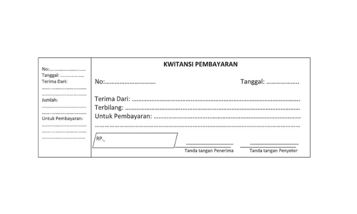 Kwitansi Pembayaran Sewa Rumah