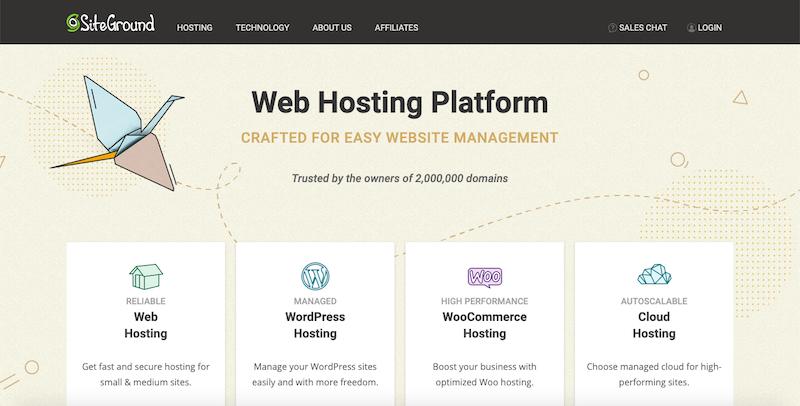 Plateforme Web SiteGround 