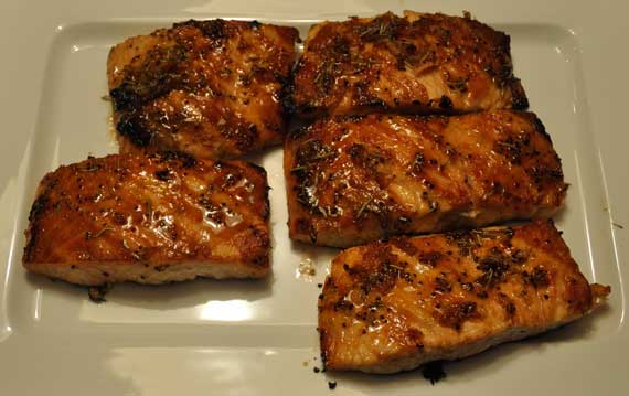Salmon grilled on Ferno