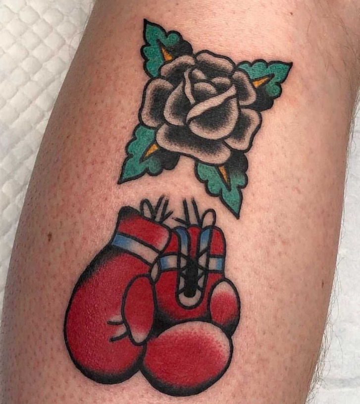 Gloves With Black Rose Boxing Gloves Tattoo
