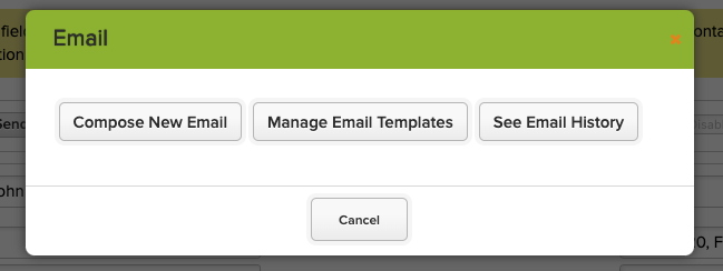 Options when using the Email Template capability