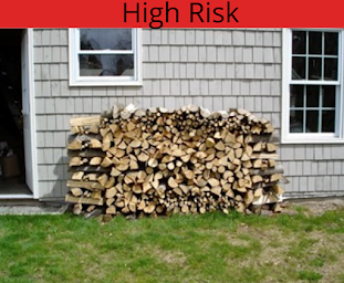 Fire wood is highly flammable and should be moved away from your home to the 30-100 foot zone.