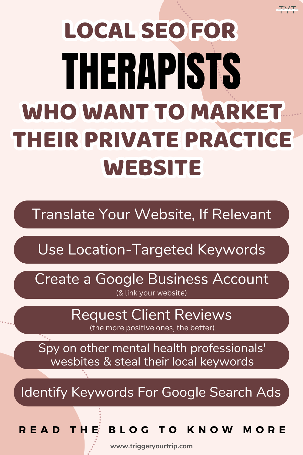 local therapist seo, business listing tips, yellow pages and free traffic