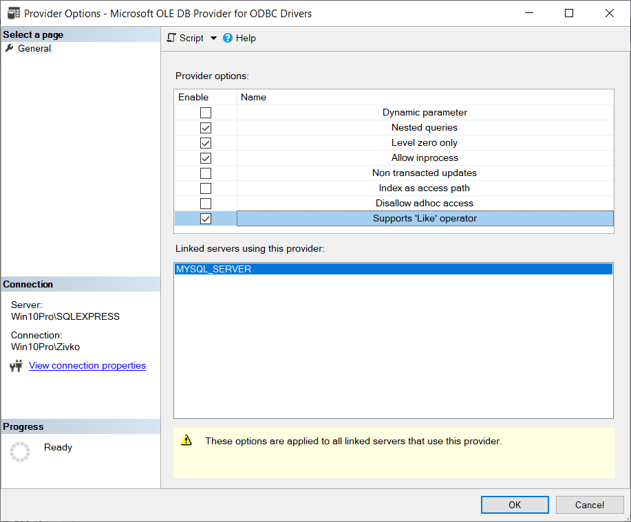 MySQL to SQL Server - Provider Options Dialog | Hevo Data