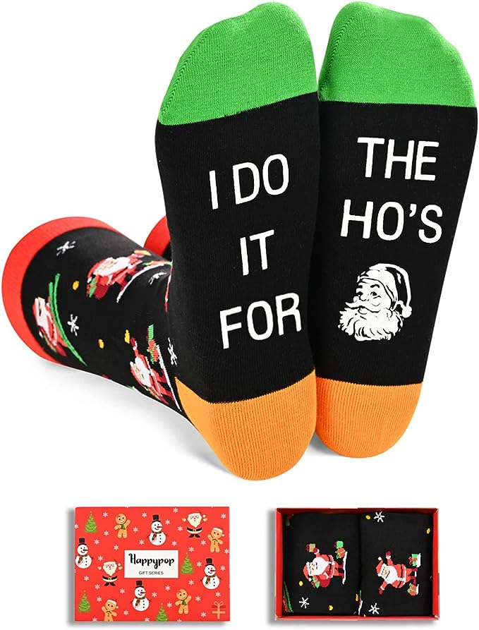  HAPPYPOP Funny Christmas Socks for Kids, Holiday Socks