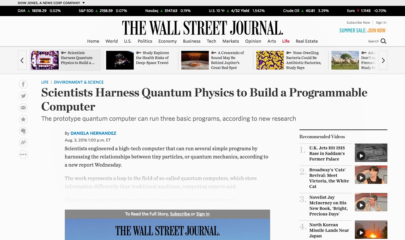 Assinaturas Premium do Wall Street Journal