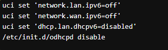 Disabling IPv6 on OpenWrt