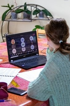 Telework, E-Learning, Girl, Laptop, Home