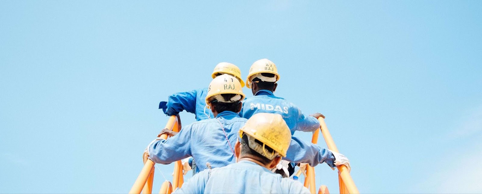 workers forming a team