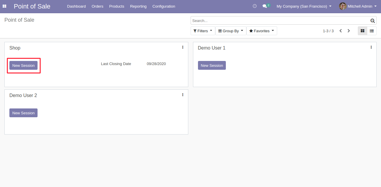 Start the POS session to use Odoo POS Change Product View.