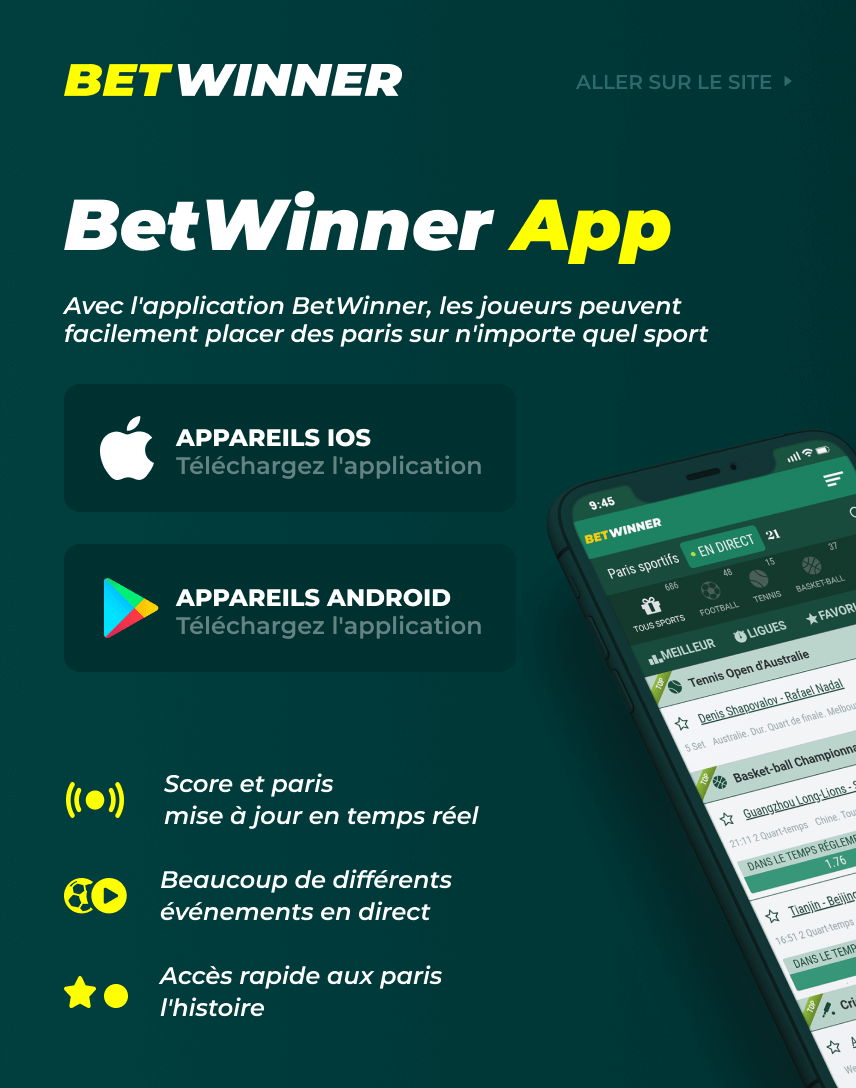 Profitez de la meilleure application pour les paris et les jeux d'argent en ligne dans application betwinner