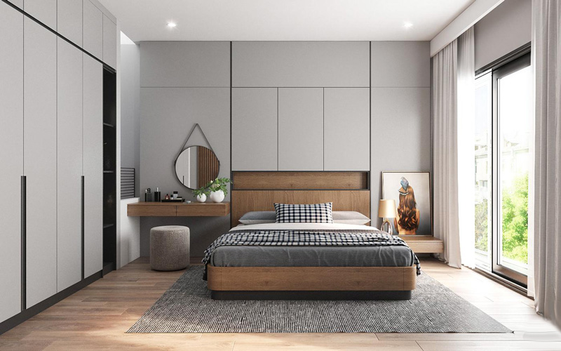 thiết kế phòng ngủ đơn giản hiện đại