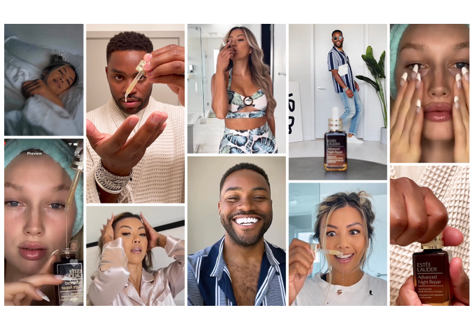 Several examples of Estée Lauder on TikTok.