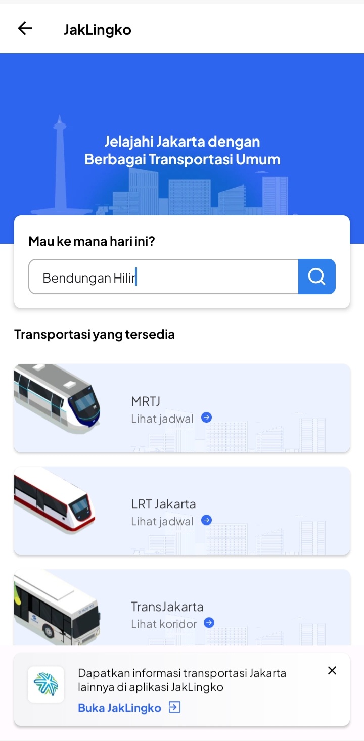 Fitur Transportasi Publik di JAKI