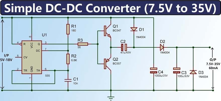 DC-DC Converter using 555 Timer IC