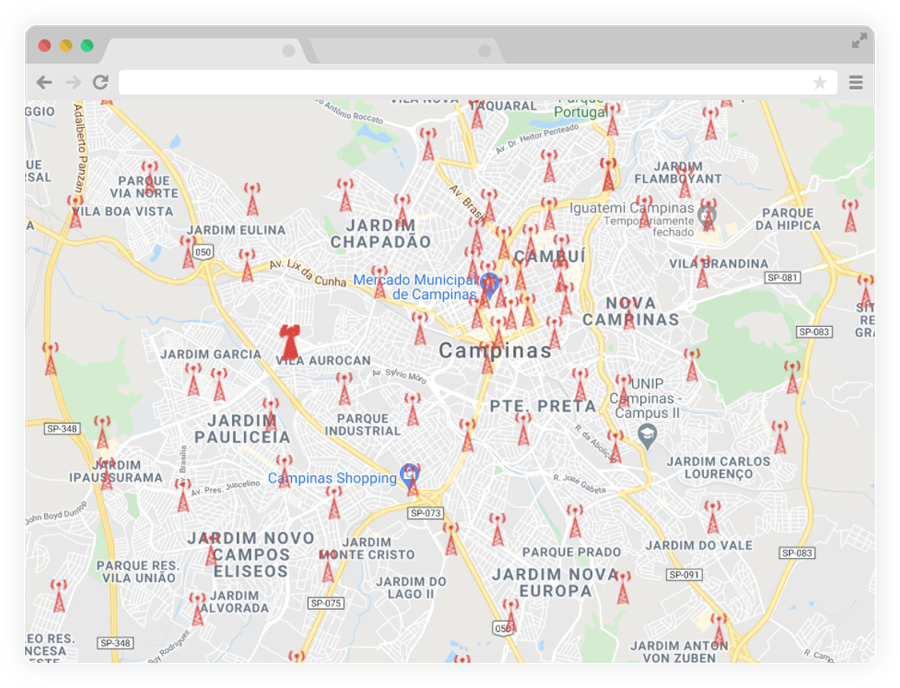 mapa de antenas telebrasil para área de sombra