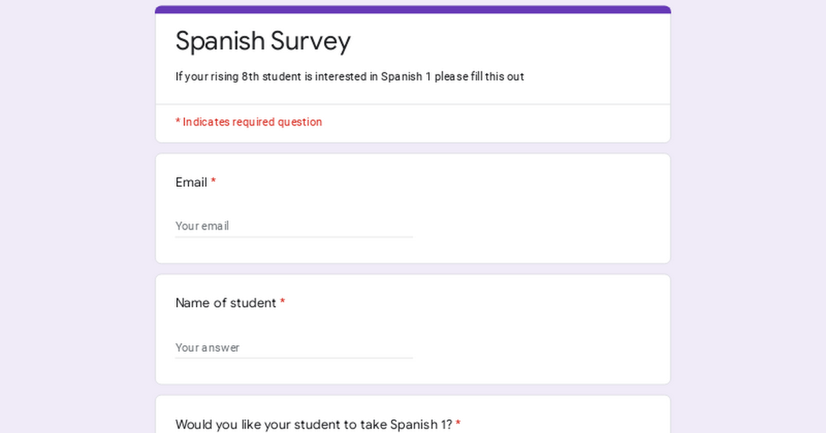 Spanish Survey