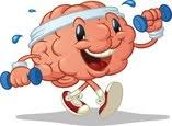 cartoon image of a brain lifting weights cartoon image of a brain lifting weights
