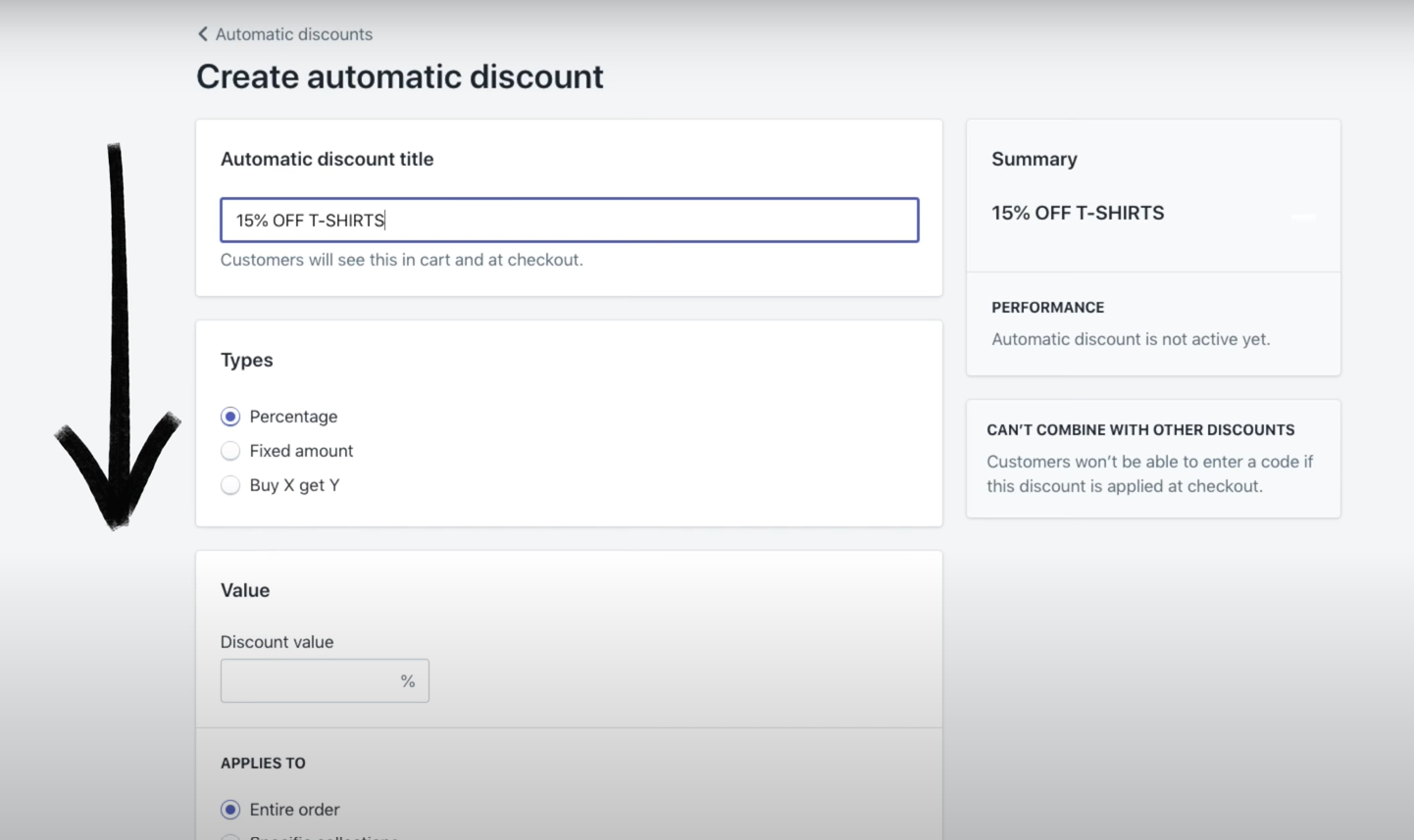 create automatic discounts on shopify