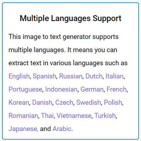 Multi languages Support