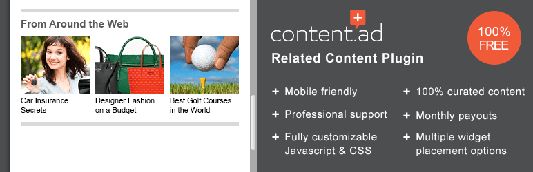 Plugin WordPress gratuito Content.ad