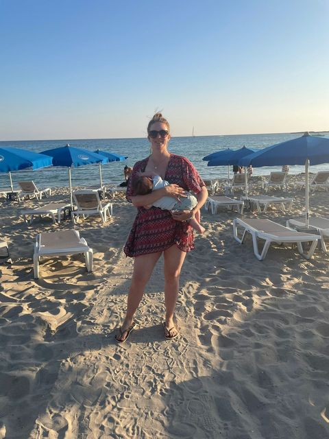 Breastfeeding on Cyprus beach