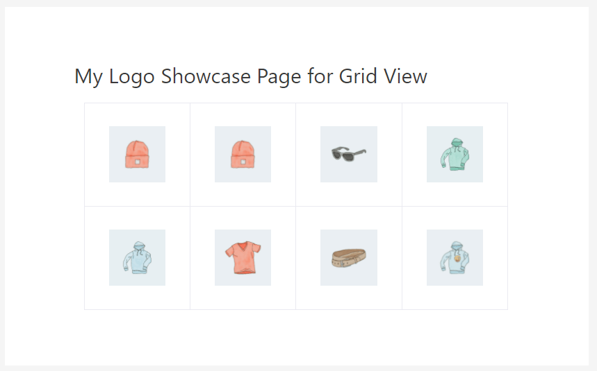 Logo showcase plugin: Logo display in grid view.