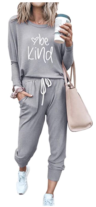 grey sweatpants lounge set be kind