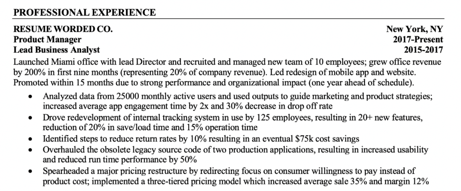 how far back to include work experience on resume