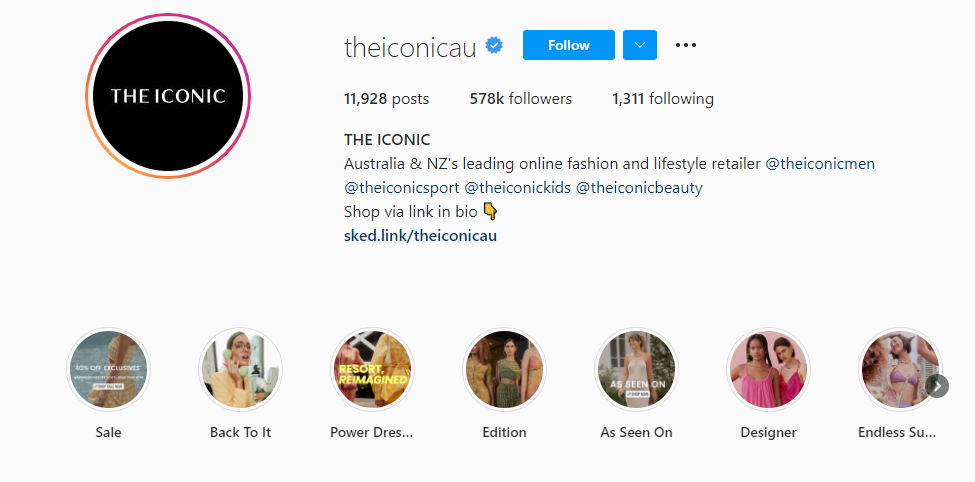 screenshot of the iconic instagram profile