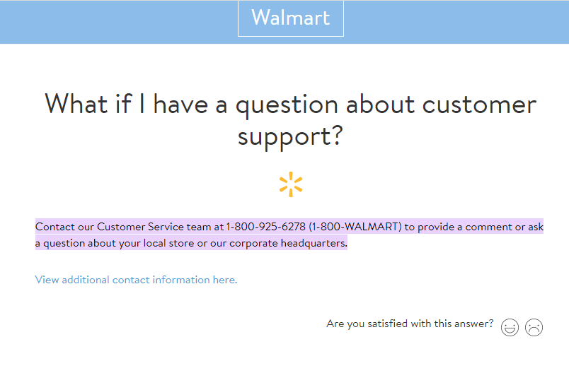 Walmart Store support
