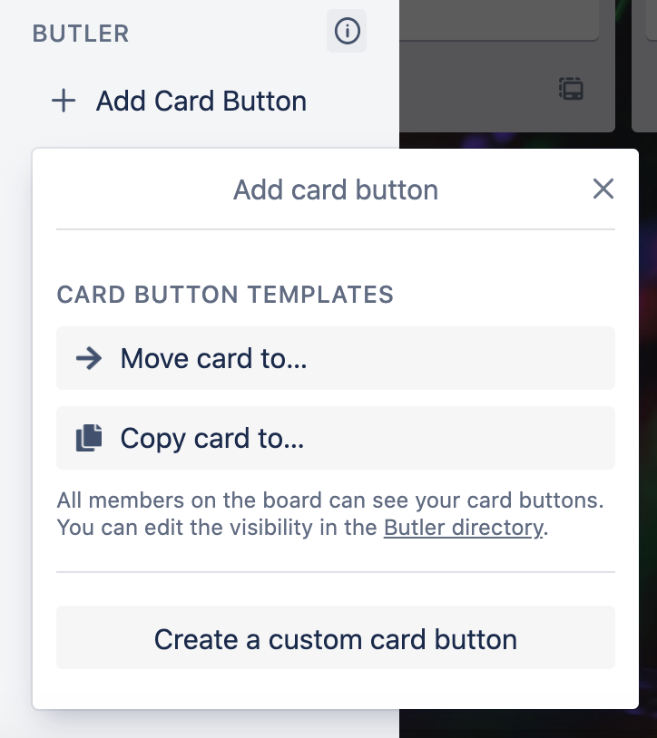 screenshot of adding a card button on a trello board