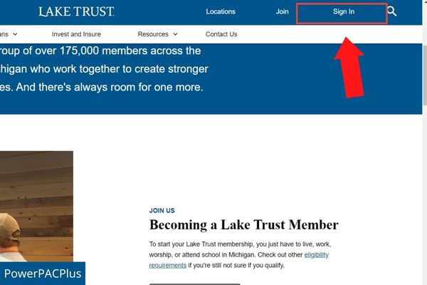 sign in to lake trust