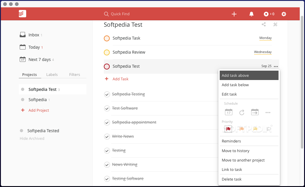 creating tasks in todoist