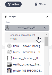 replacing image asset in a hatch template