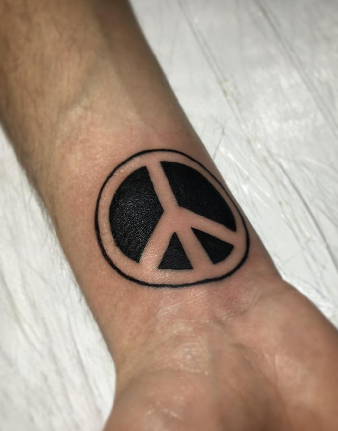 Simple Peace Symbol Tattoo