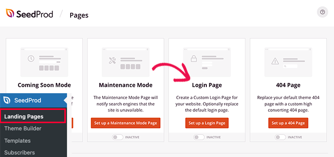 Configurar uma página de login