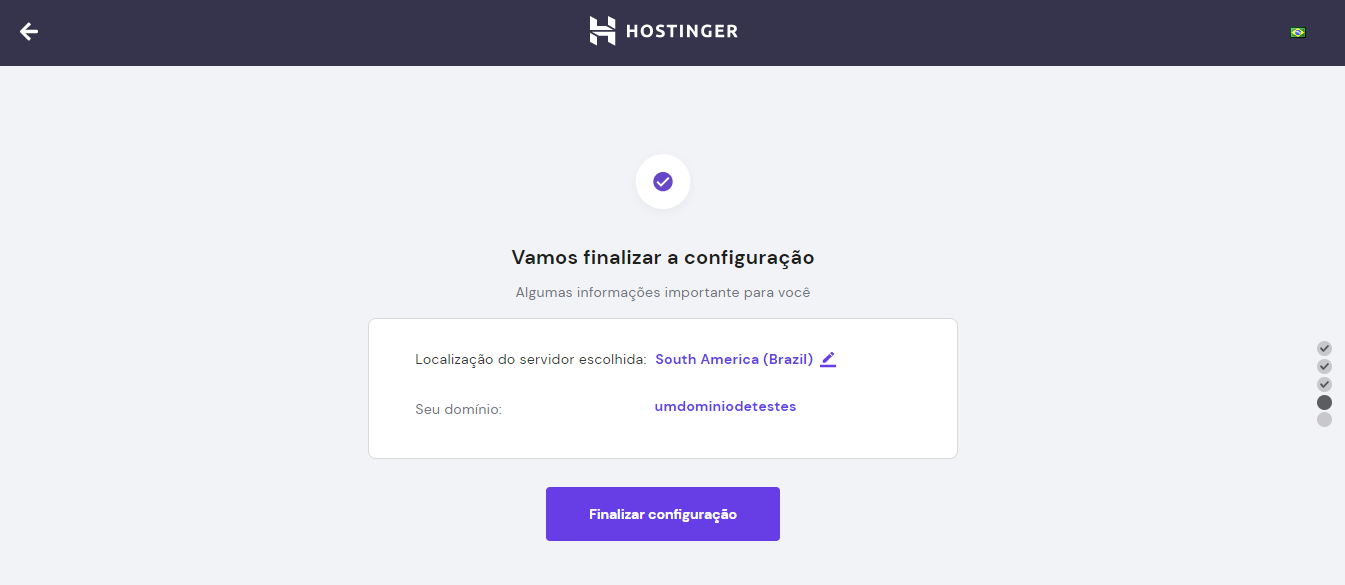 configurar localização do data center da hostinger