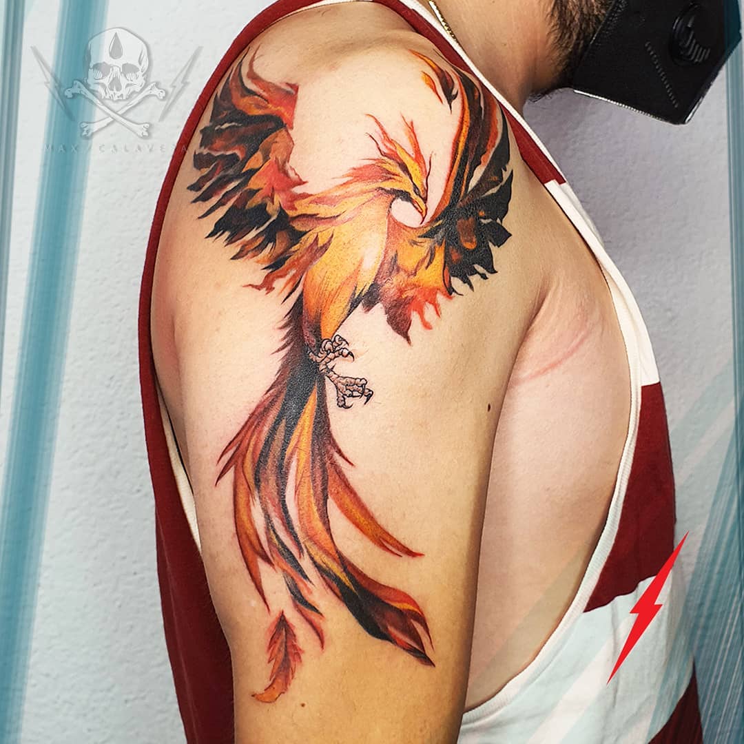 Full Color Bird Phoenix Tattoos