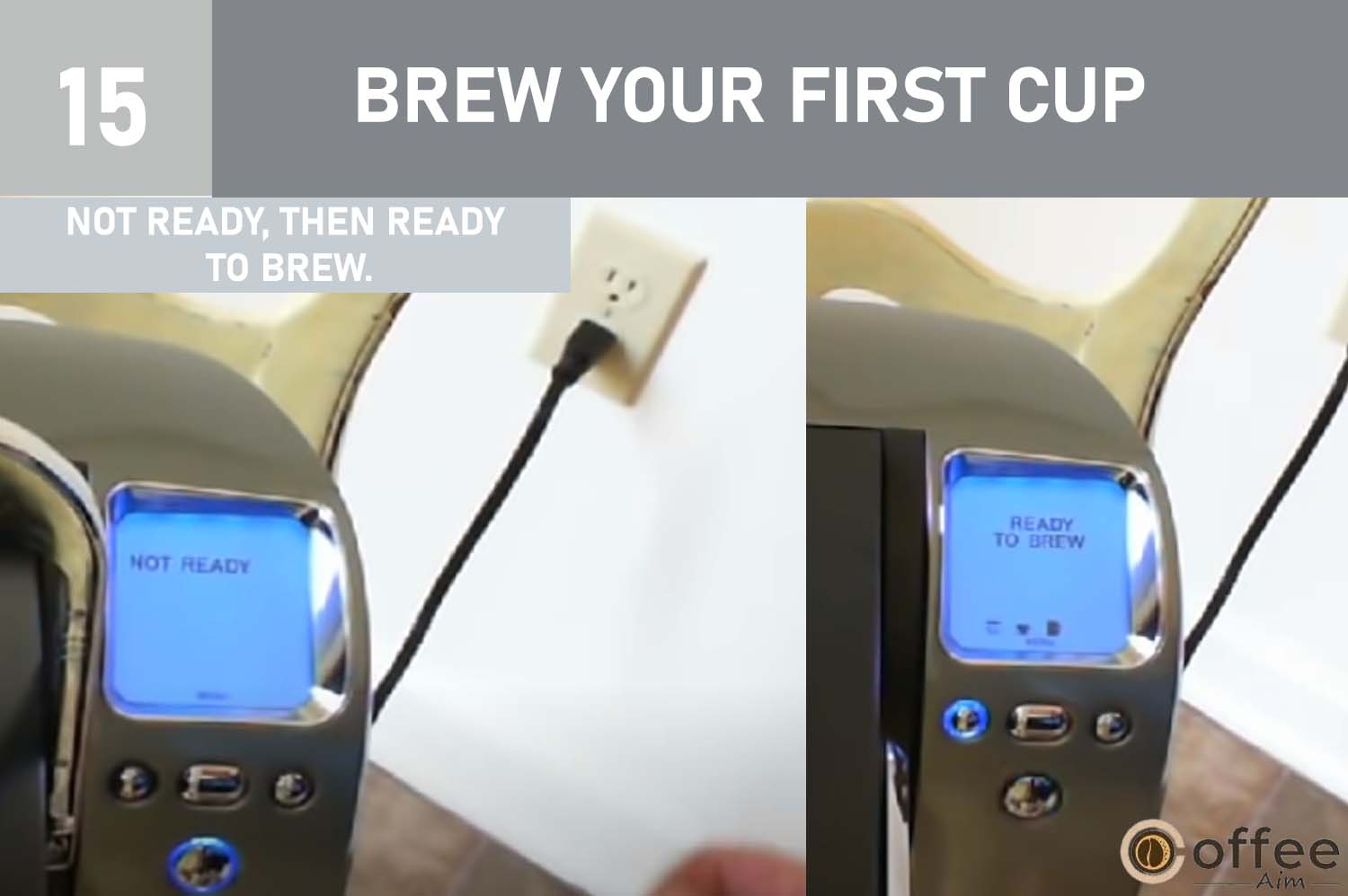 During the Brewer's water heating process, the LCD Control Center may display "NOT READY." After about 15 seconds, it changes to "READY TO BREW" when the water reaches the proper temperature.