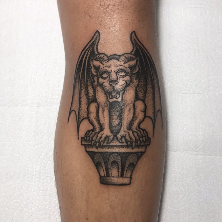 Leg Gargoyle Tattoos 