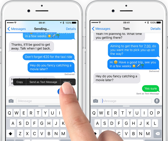 change iMessages to text message