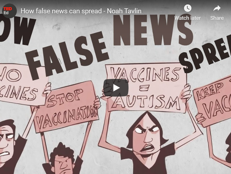 cómo las noticias falsas pueden difundirse desde TED-ED - enlaces de imagen a video