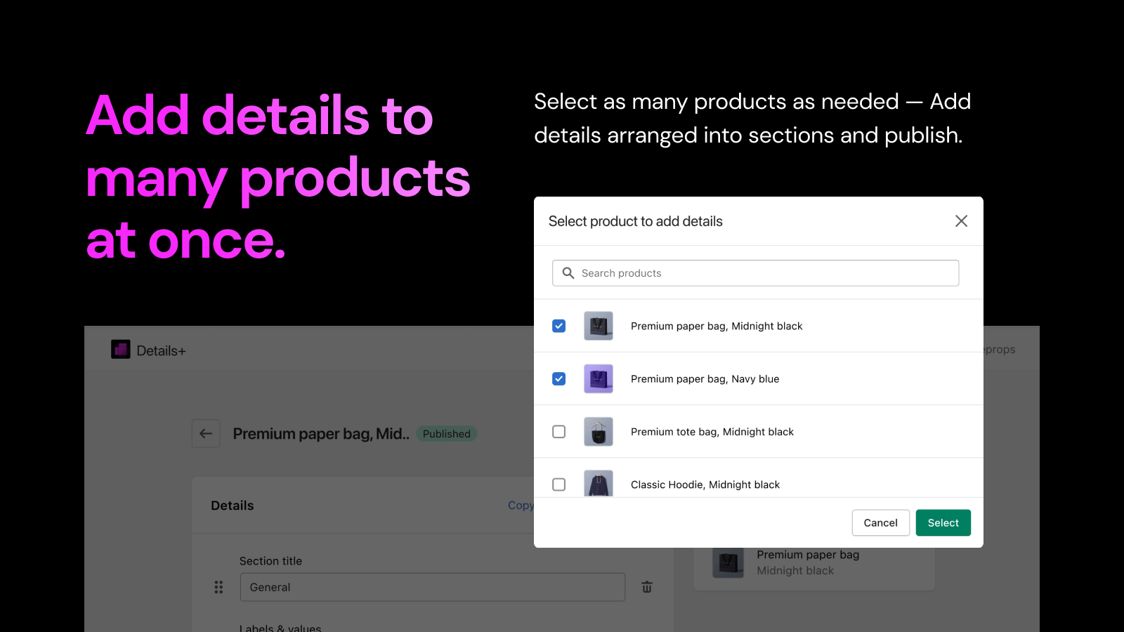 Details+ - Smart product descriptions. | Shopify App Store